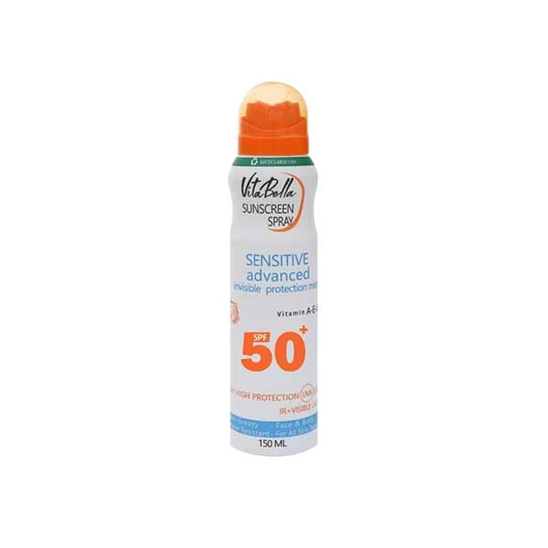 اسپری ضد افتاب spf50 برند ویتابلا مخصوص بدن برای افتاب گرفتن و برنزه شدن